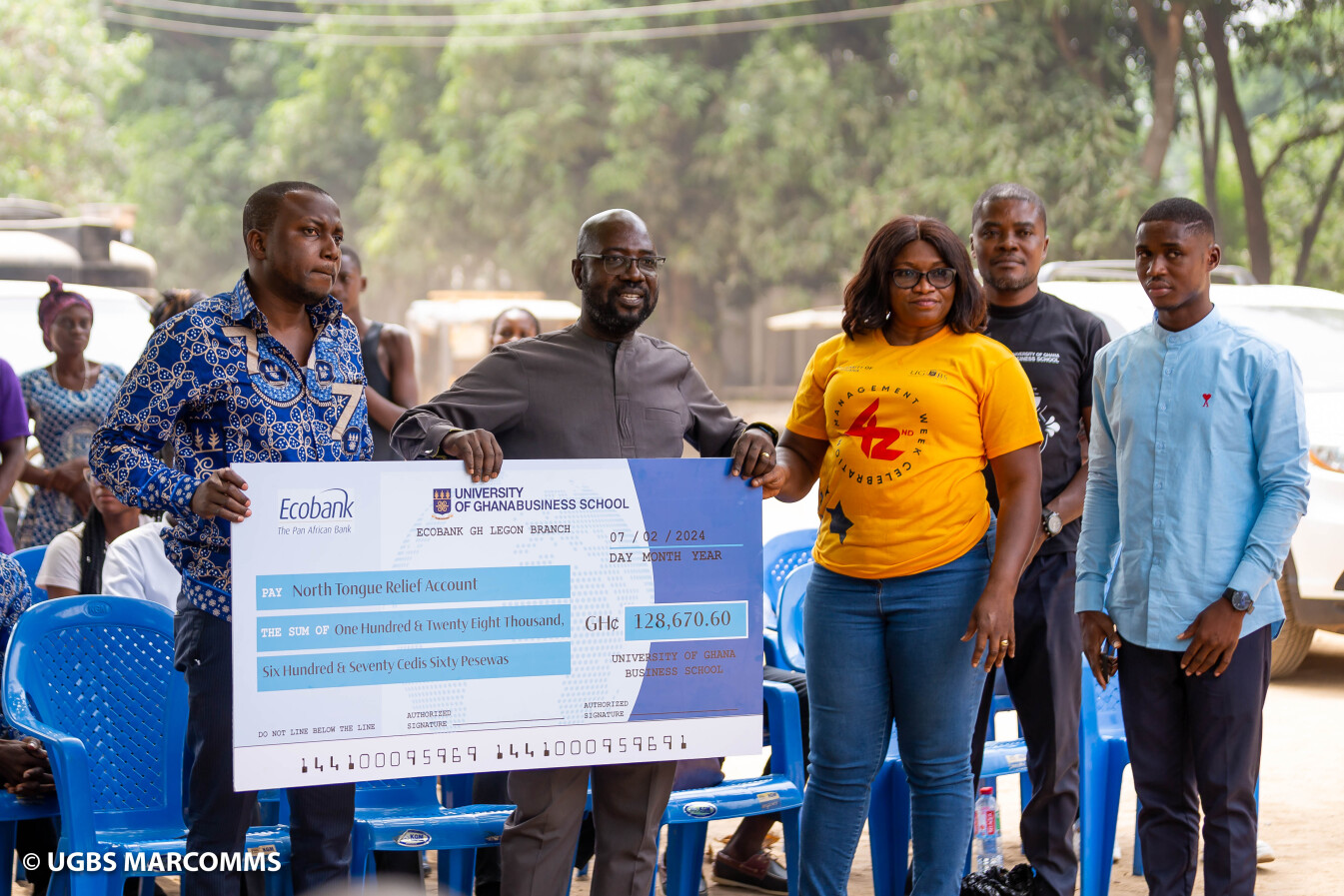 University of Ghana Business donates to Akosombo Dam Spillage Victims of Mepe 