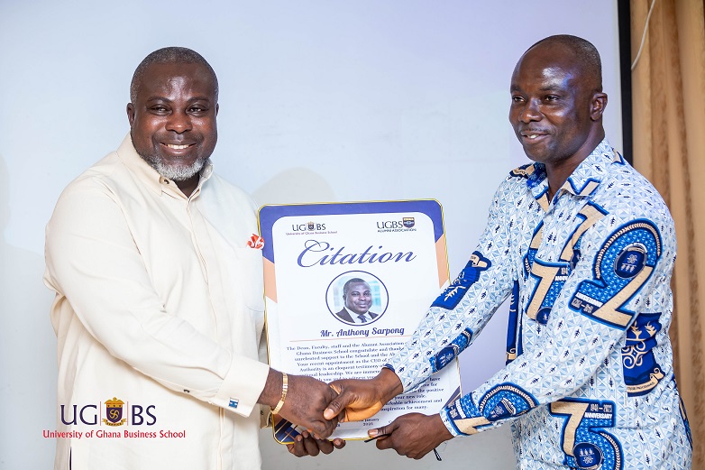 UGBS Honours Mr. Anthony Sarpong, Commissioner-General of the Ghana Revenue Authority for Outstanding Contributions